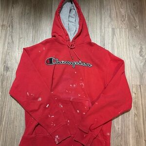 Champion Men's Red Hoodie with Logo
